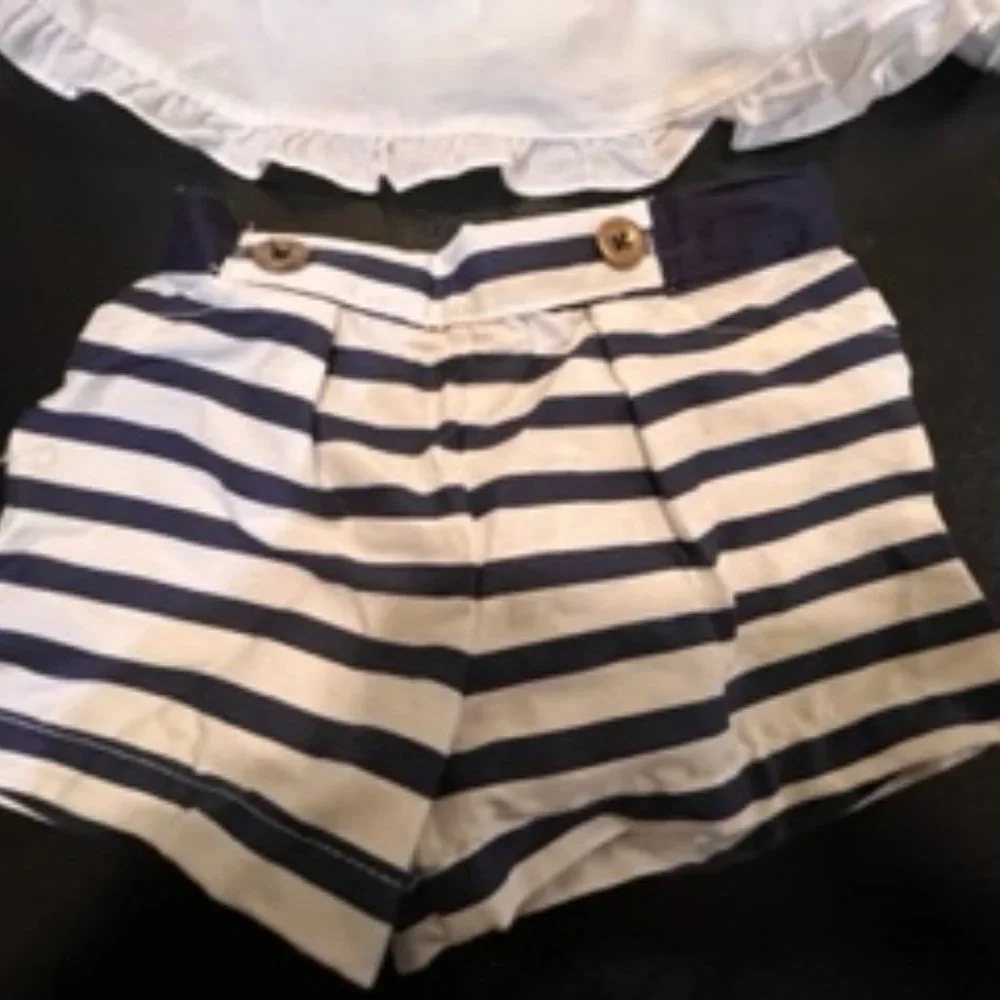 Savannah 2 pieces shorts and halter top 12 months blue and white NWT